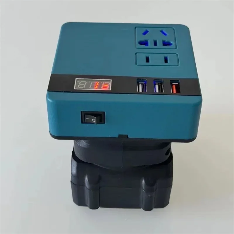 Inverter a batteria portatile per batteria agli ioni di litio Makita 18V Inverter per funzionamento esterno DC 18V a AC 220V generatore di centrale elettrica