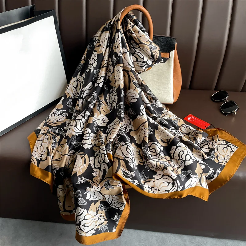 Nuove donne di lusso fiore sciarpa scialle da viaggio 180*90cm bandana femminile Foulard fascia per capelli fazzoletto da collo marmitta Hijab sciarpe Soft Wrap