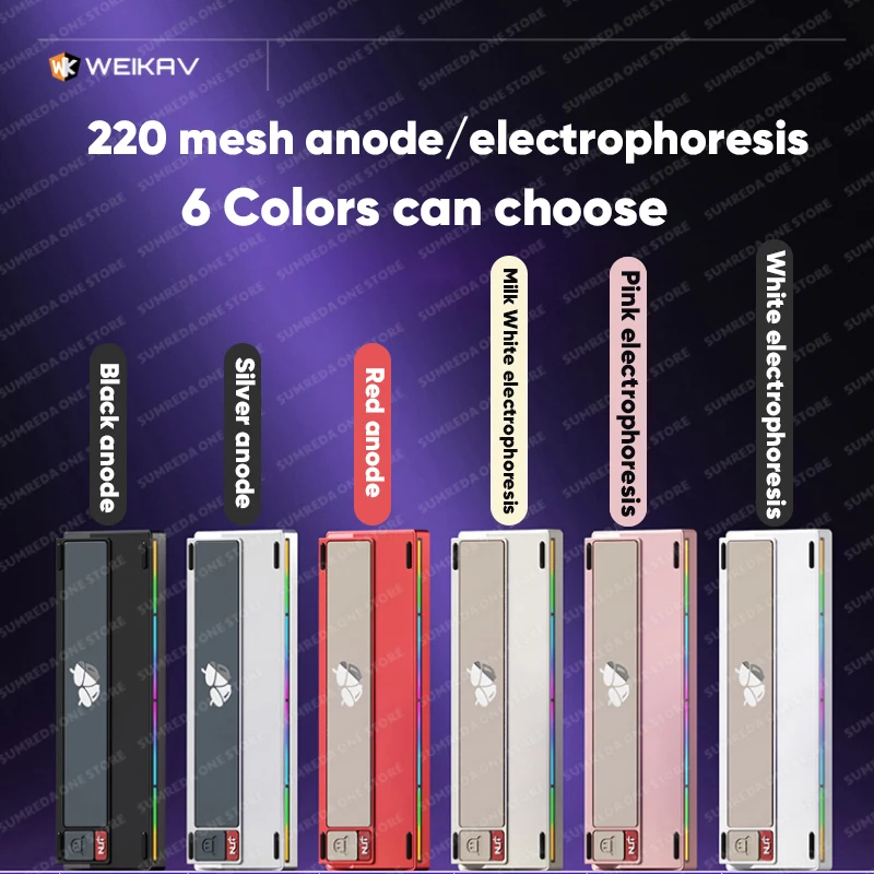 WEIKAV NUT65 Mechanical Keyboard Kit 68% layout Aluminium Gaming Keyboard BT 2.4G Wired Gasket RGB Quick Disassembling QMK/VIA