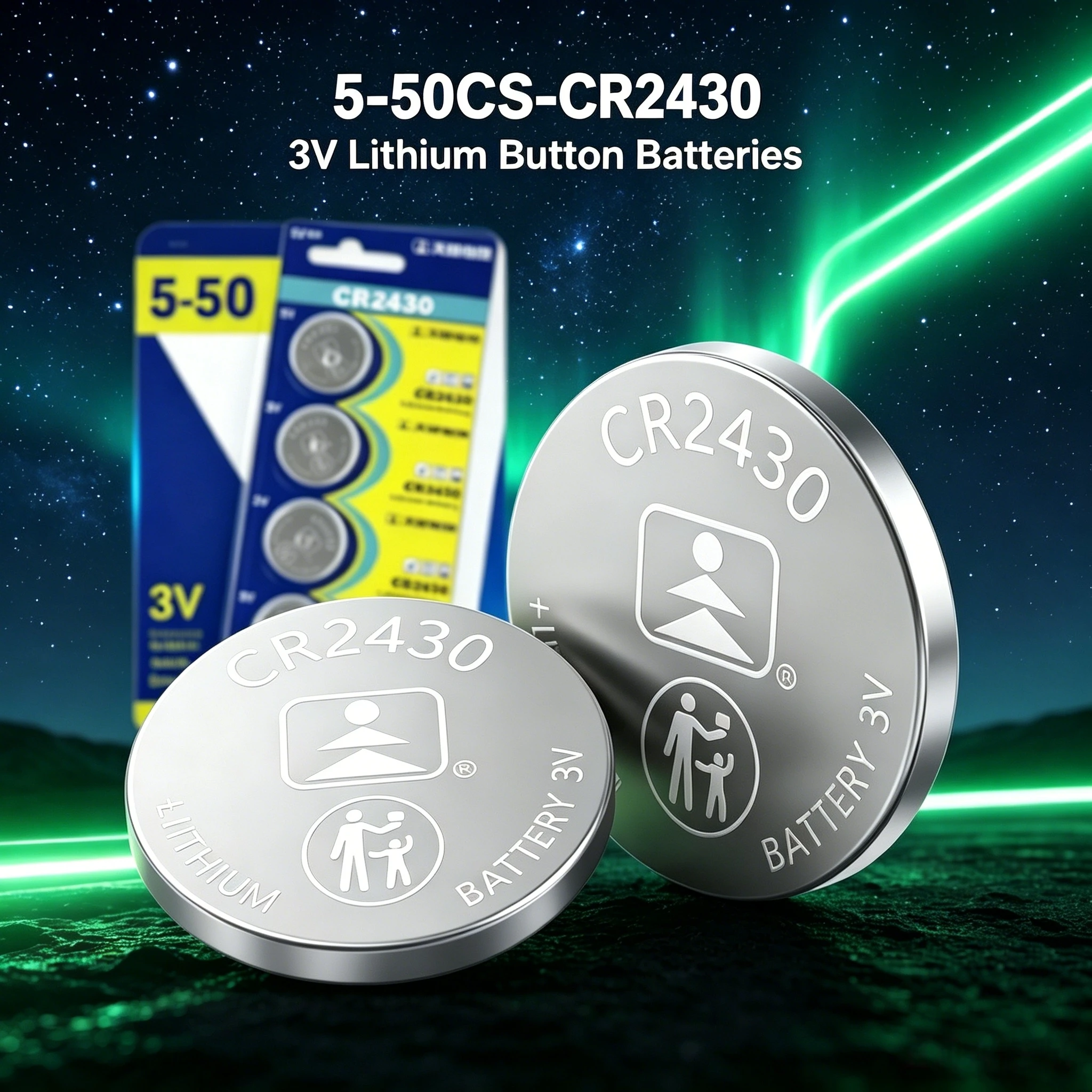 5-50PCS CR2430 CR 2430 3V Lithium Button Batteries DL2430 BR2430, Used for Keychain Alarm Clock Remote Control Watch Calculator