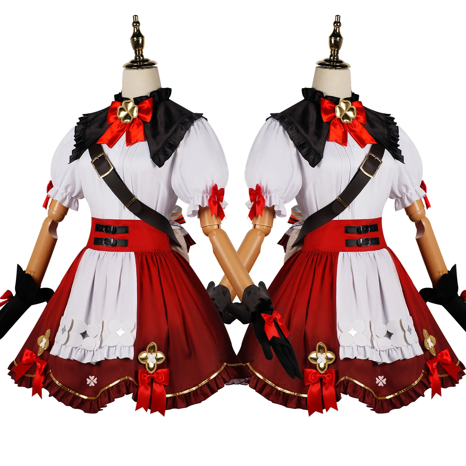 Spel Genshin Heks Klee Cosplay Kostuum Anime Genshin Impact Cosplay Lolita Jurk Pak Met Hoed Halloween Feest Uniform Meisjes