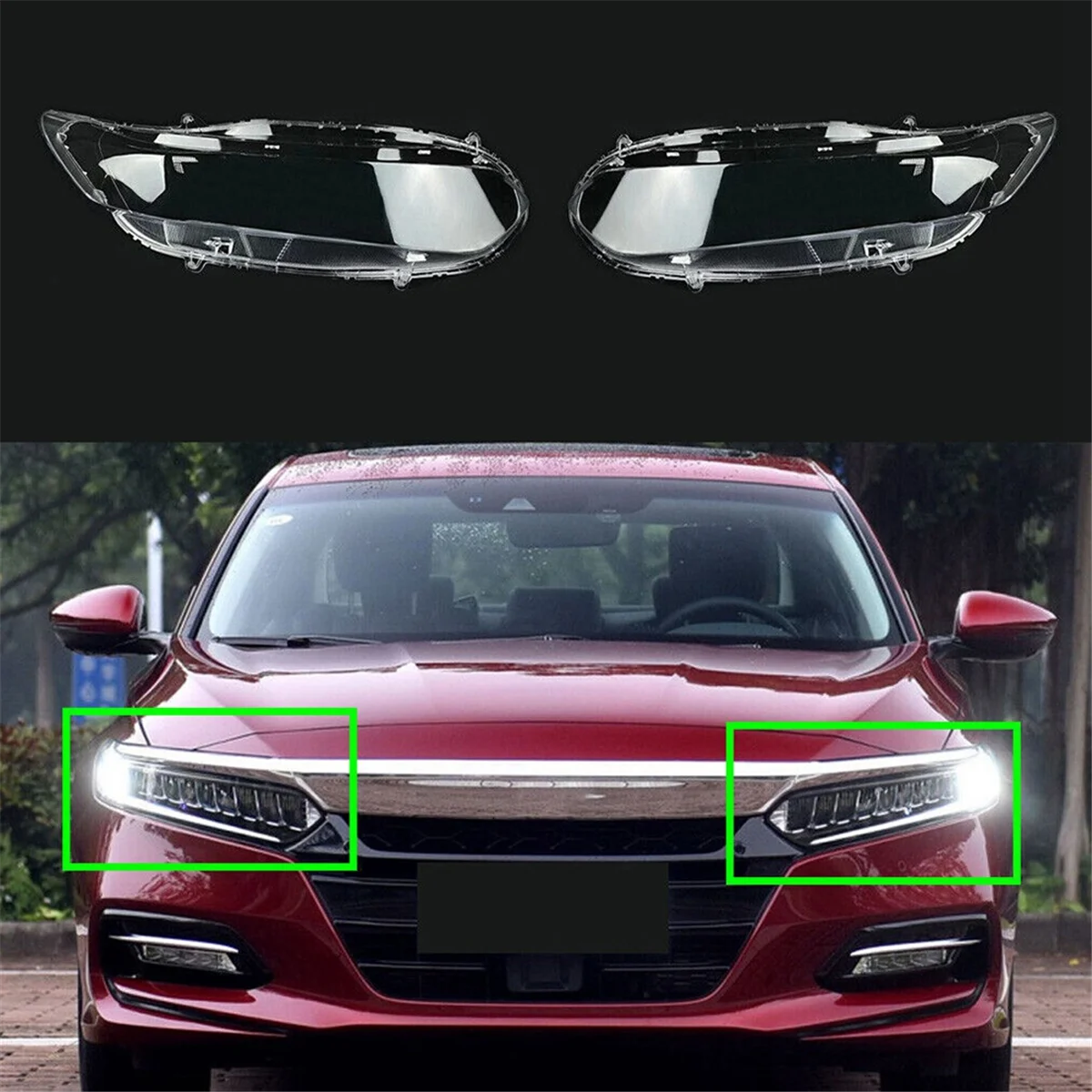 Right Car Headlight Lens Cover Head Light Lamp Lampshade Front Light Shell for Honda Accord 2019-2020