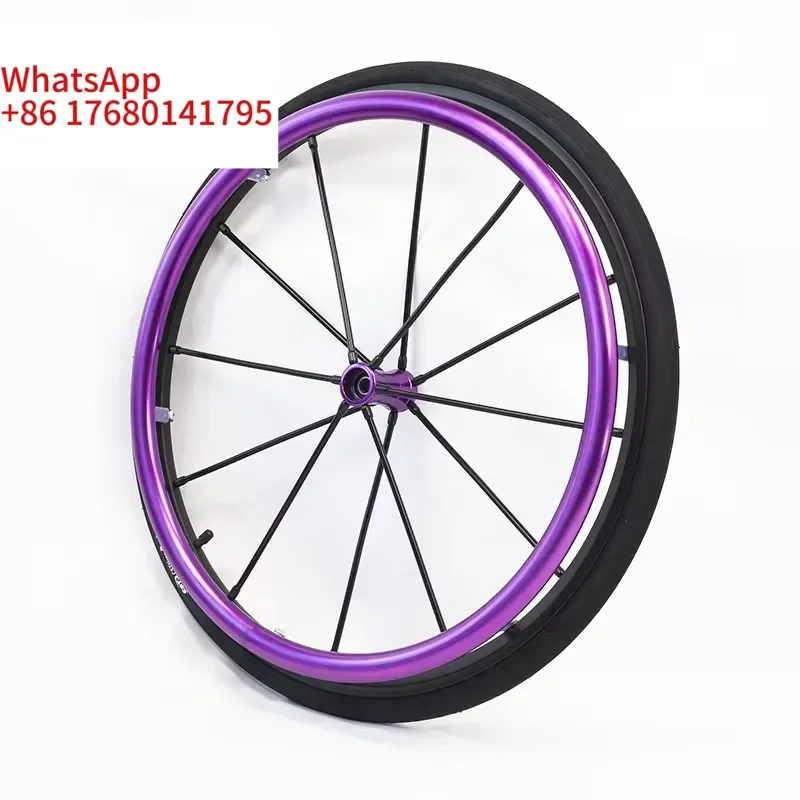 A Pair Aluminum Alloy Wheel Hub Wear-resistant Quick Disassembly D-type Hand Push Ring Sports Wheelchair Rear Wheel