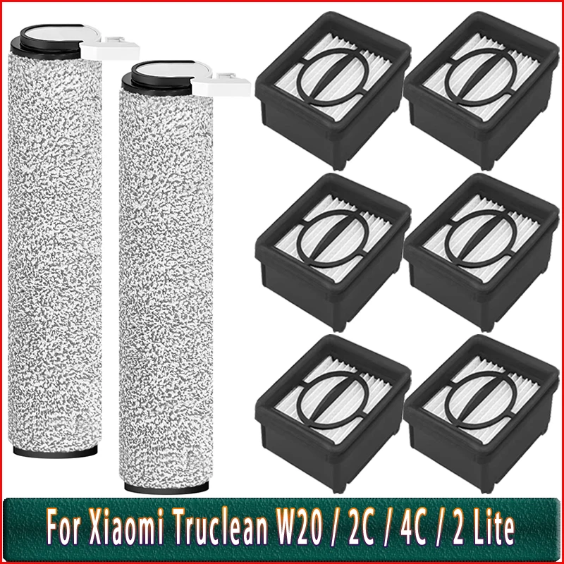 Roller-Bürstenbalken, Bürstenfilter, Hepa für Xiaomi Truclean W20 / 2C / 4C / 2 Lite Nass-Trocken-Staubsauger, Ersatzteile und Zubehör