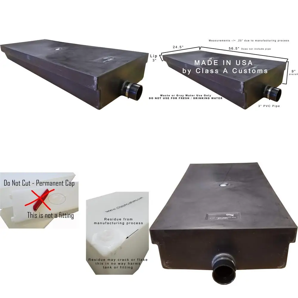 Serbatoio di scarico per camper da 40 galloni - Sistema di tenuta dell'acqua nera per rimorchi da viaggio