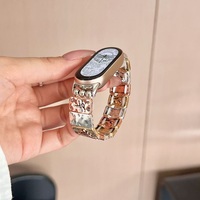 Embossing Metal Smartwatch Strap for Xiaomi Mi Band 9 8 Women Jewelry Bracelet Watchband for Miband 9 8 Pro Solo Loop Correa