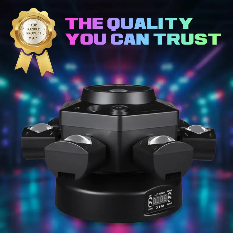 6 رؤساء تتحرك رئيس ضوء شعاع الليزر ستروب تأثير DMX ضوء المرحلة كامل اللون LED شعاع ضوء الدورية DJ ديسكو قضبان الحفلات