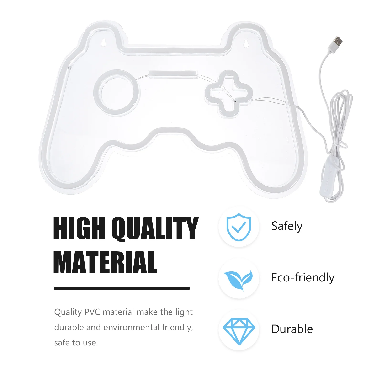 

1pc Game Controller Neon Lamp Bright Creative Night Light For Bedroom Kids Room Usb Powered Pvc Indoor Atmosphere Lighting