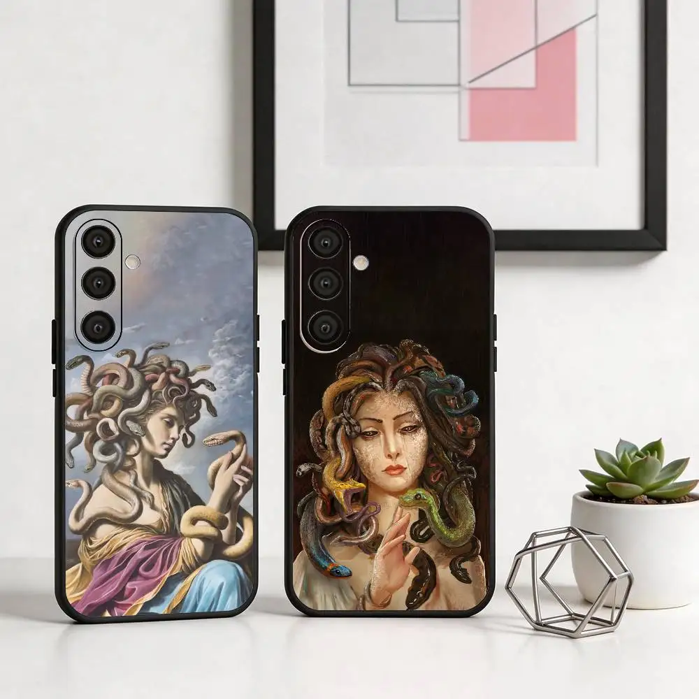 

M-Medusa Greek Mythology Phone Case For Samsung A73,72,71,53,52,51,22,91,80, Soft Black Cover