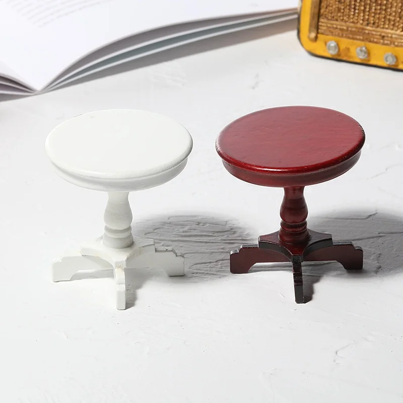 1PCS 1/12 Dollhouse Miniature Furniture Dining Room Mini Round Table