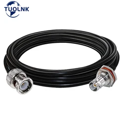 BNC Waterproof Female Nut Bulkhead to BNC Male Plug RG58 Cable Low Loss CB Radio Coax Cable WiFi Antenna Extension Cable 50 Ohm