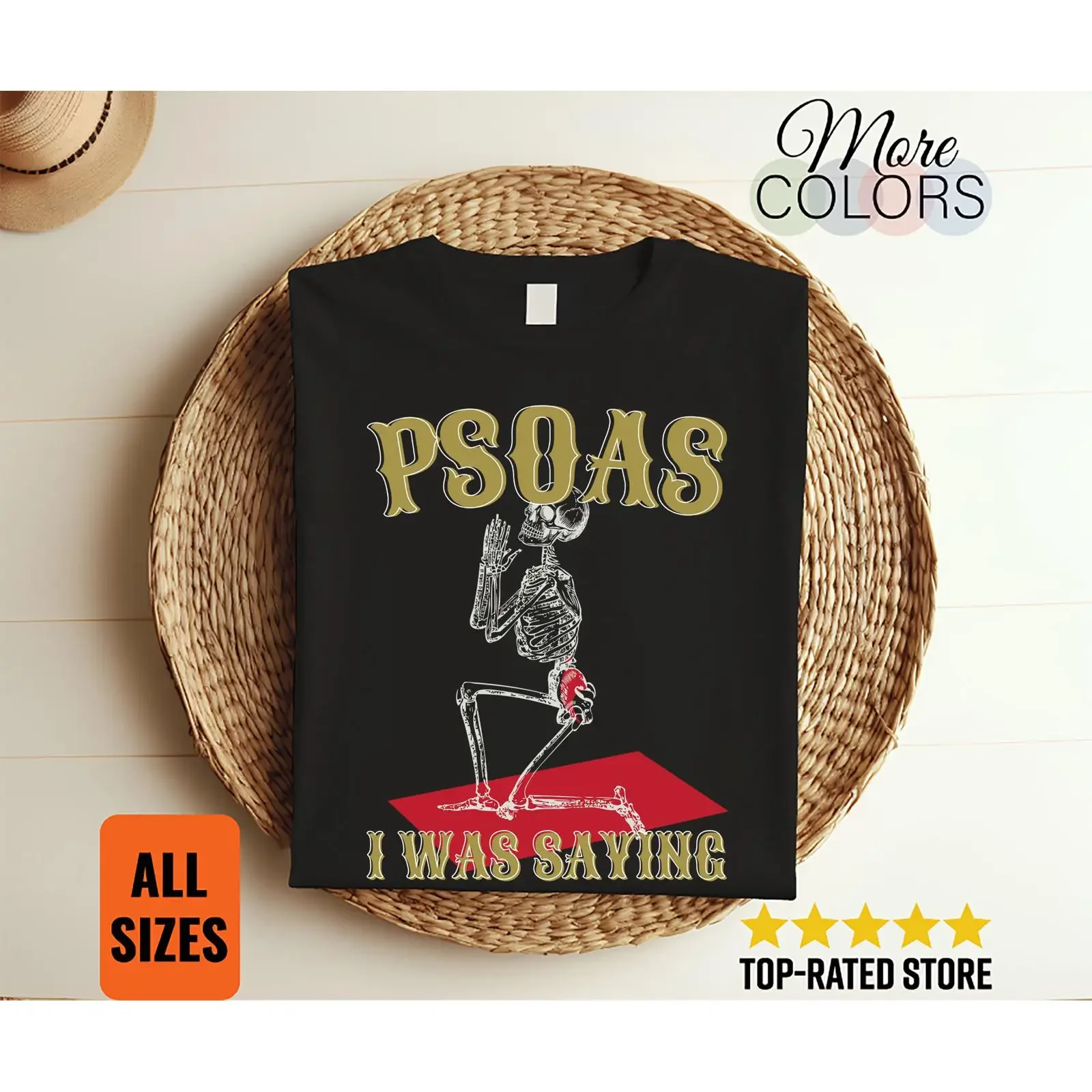 Psoas I Was Saying Funny Skeleton T Shirt Massage Therapist LMT Masseuse Chiropractor PT Spa Worker Bodywork Therapy vintage