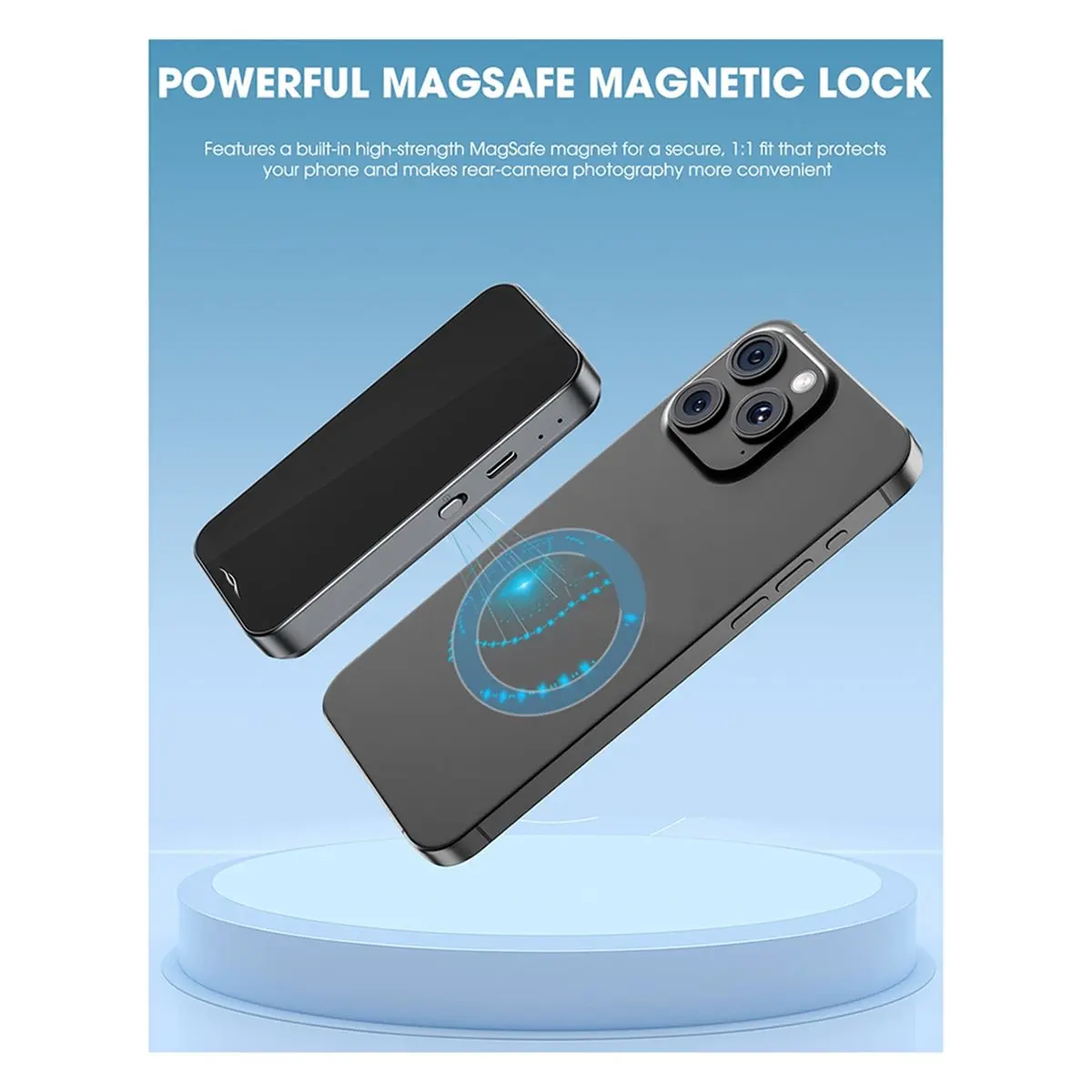 A86G NEW Wireless Vlog Selfie Monitor Screen for Smartphones Magnetic Phone Vlog Selfie Screen Camera for Live Stream