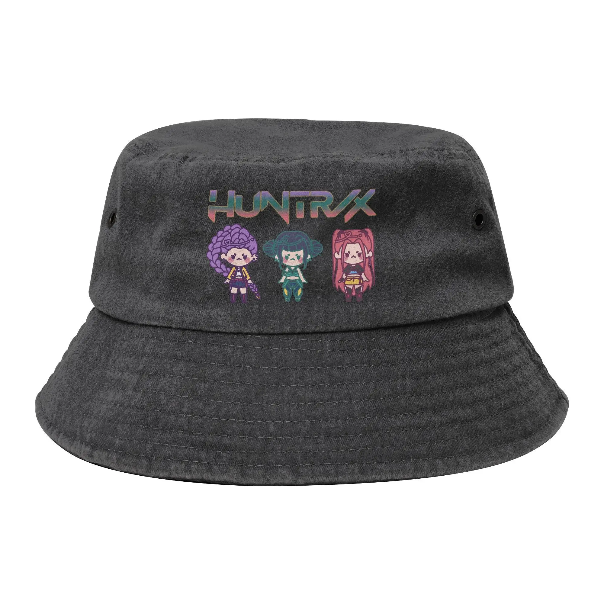 

Women Bucket Hat Kpop Demon Hunters Huntrix Chipi Vocation Getaway Headwear Sport Fishing Fisherman Hat Ispoti Dropshipping