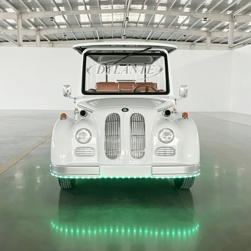 Classic Vintage Electric Sightseeing Bus Car Retro Tourist Cars for Adults Auto Special Transportation Best Price 14 Seat