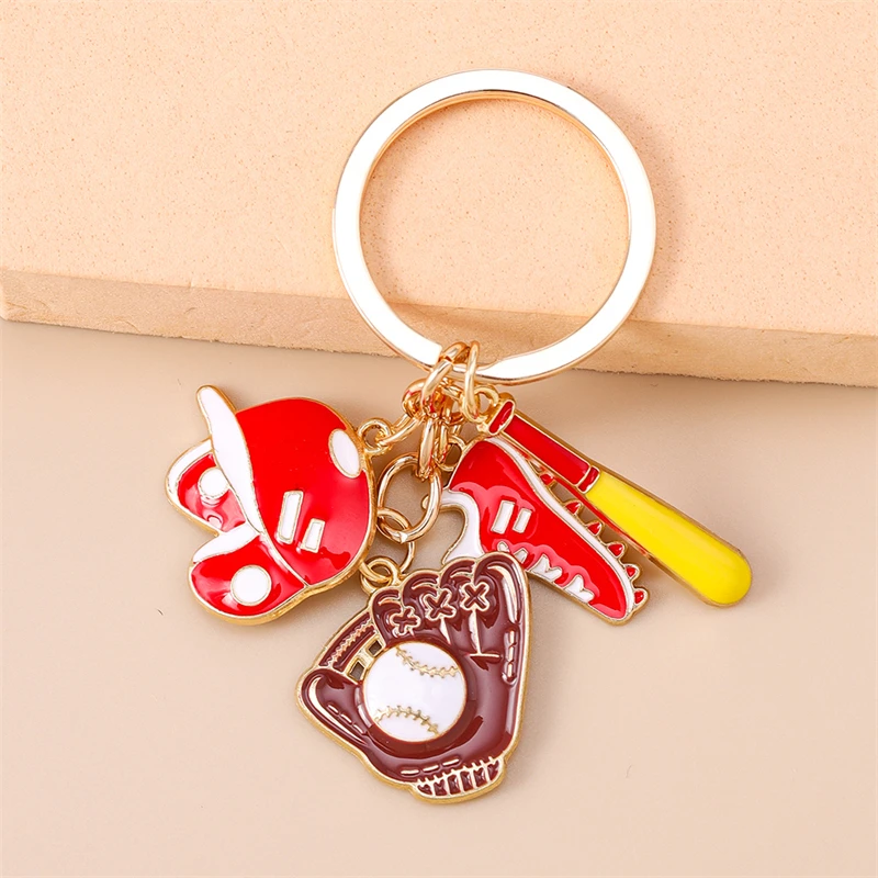 

Cute Sports Keychains Enamel Rugby Shoes Letter Charms Keyrings for Women Men Car Key Handbag Key Chains DIY Jewelry Gifts