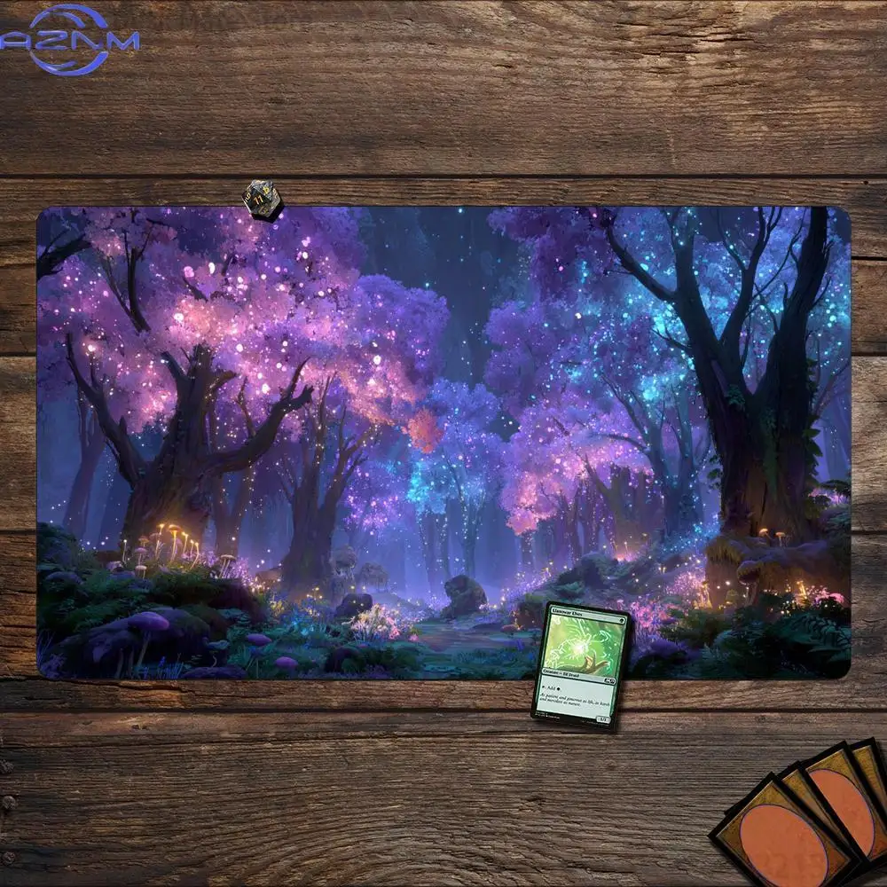 Magical Fantasy Forest Waterproof Mouse Pad Non-Slip Glowing Tree Scenery Desk Mat for Gaming Keyboard Desktop Decor