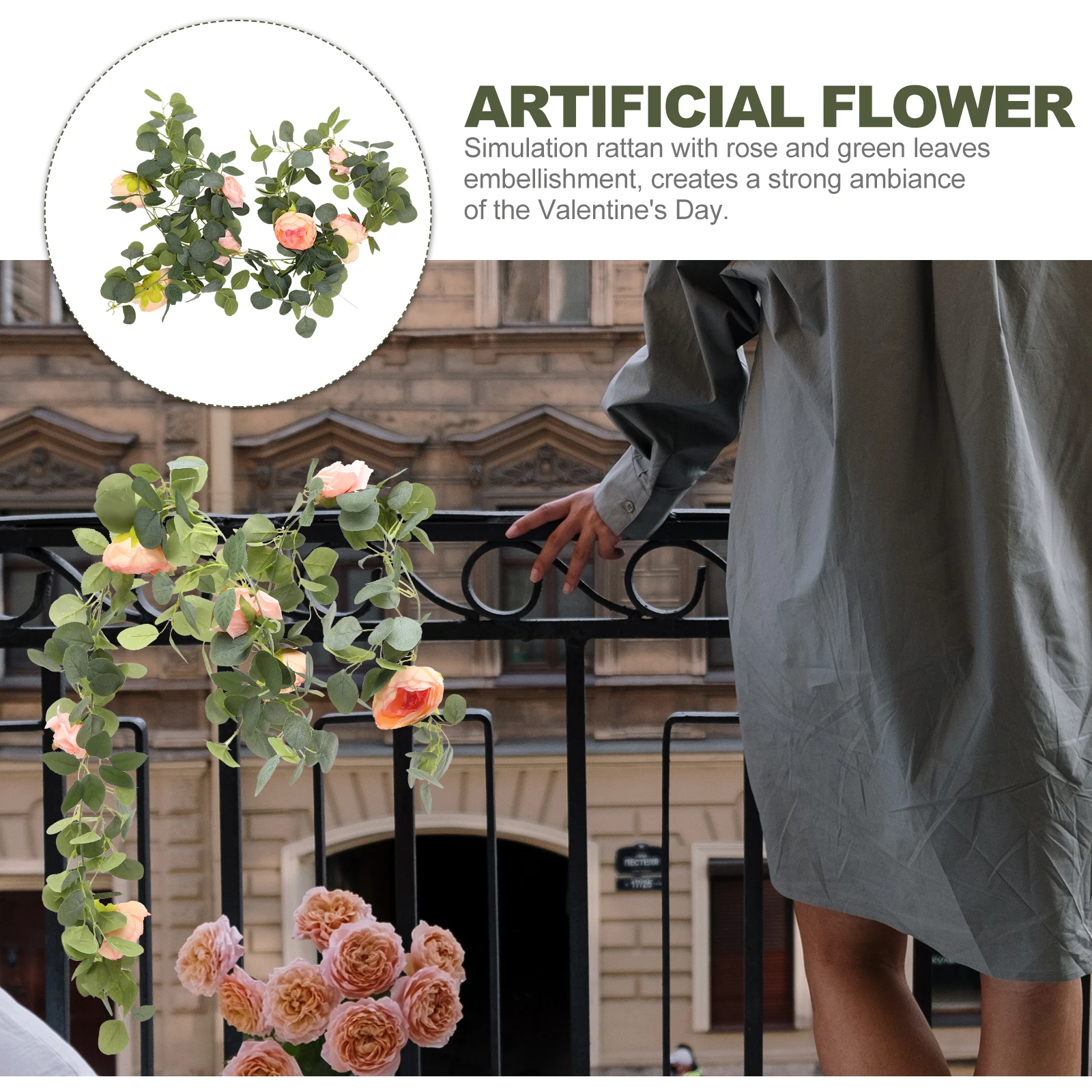

Rattan Flower Decoration For Valentine'S Day Hanging Decor Artificial Floral Vine Fake Rose Ornament Party Landscape Simulated