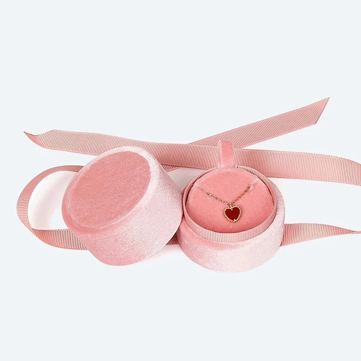 

Нежные винтажные бархатные коробки для ожерелья ручной работы, подарочная коробка с розовой лентой, коробки для хранения колец, упаковка для ювелирных изделий