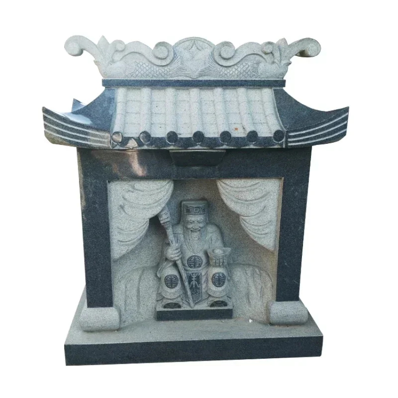 Hot SalesFactory Supply Outdoor Buddha Temple Stone Shrines Antique Stone Small Temple Of The God Of Earth TU DI GONG MIAO