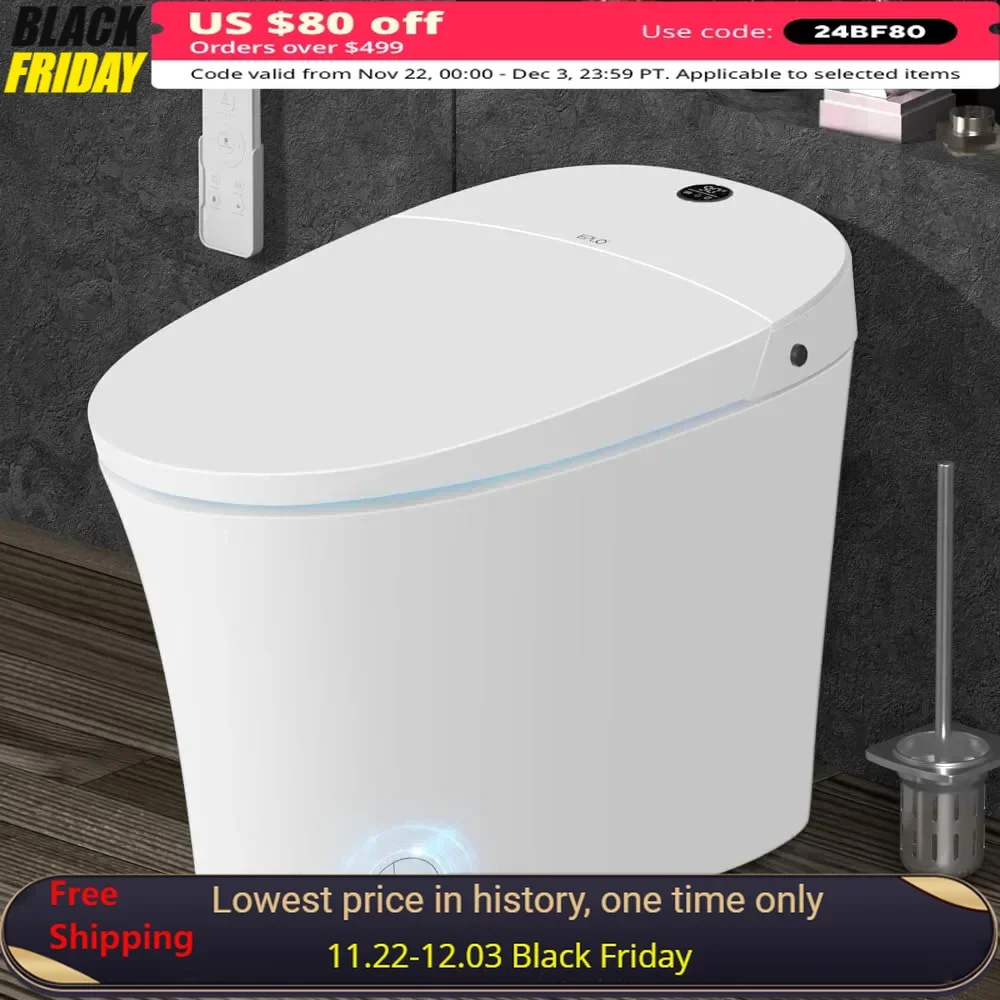 

Smart Toilet, Heated Seat,Dual Auto Flush,Modern Tankless Elongated Toilets ,Automatic Intelligent Toilets