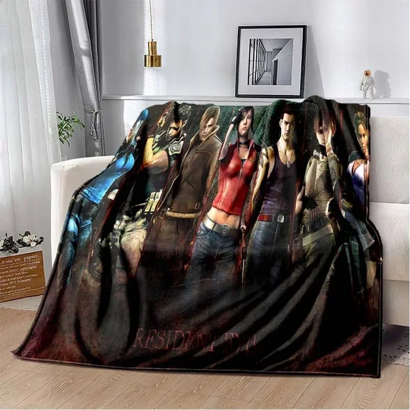 3D R-Resident Evil Gamer Area Blanket,Fashion Soft Cozy Living room Bedroom Sofa Bed Travel Blanket Child Birthday Gift