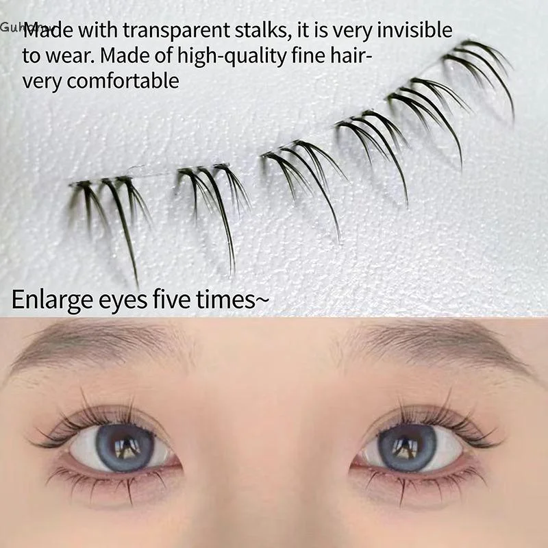 

[WHB]Natural Looking Ultra Soft Split Segments Glue Free Small 240 Clusters Lower Eyelash False Eyelashes Transparent For Be
