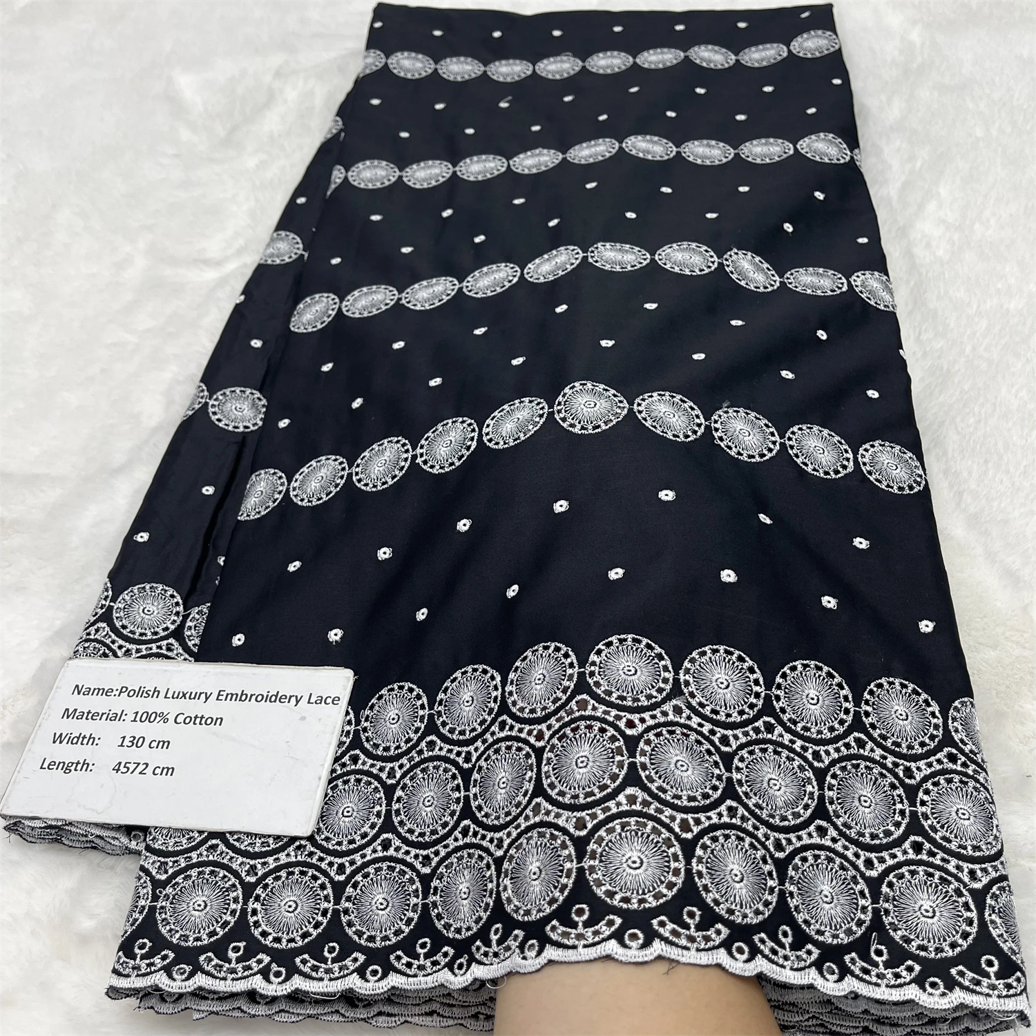 New Men Black White 100% Cotton Lace African Fabric High Quality Swiss Voile Polish Lace Cotton Fabric For Men And Women Dresses