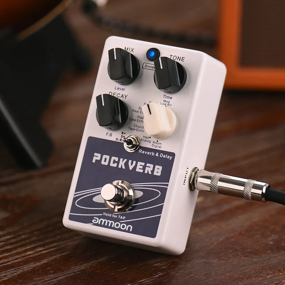 for ammoon Guitar Effect Pedal POCKVERB Reverb Delay Guitar Pedal With Tap Tempo Function True Bypass Effects Guitar Accessories