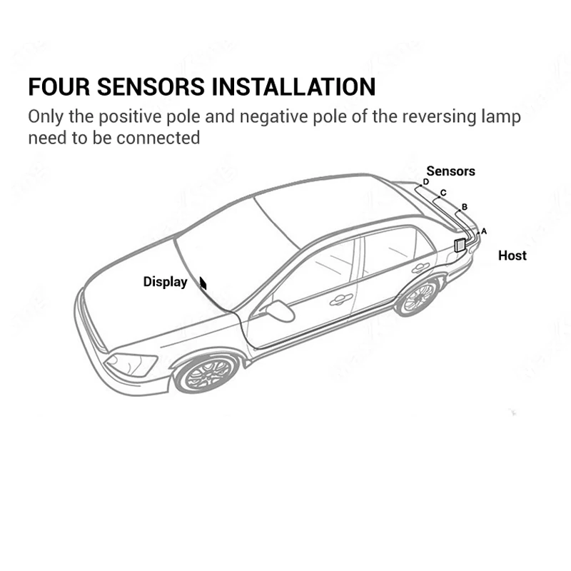 YASOKRO-Sensor de estacionamiento Led para coche, sistema de Monitor de marcha atrás con 4 sensores, pantalla Parktronic