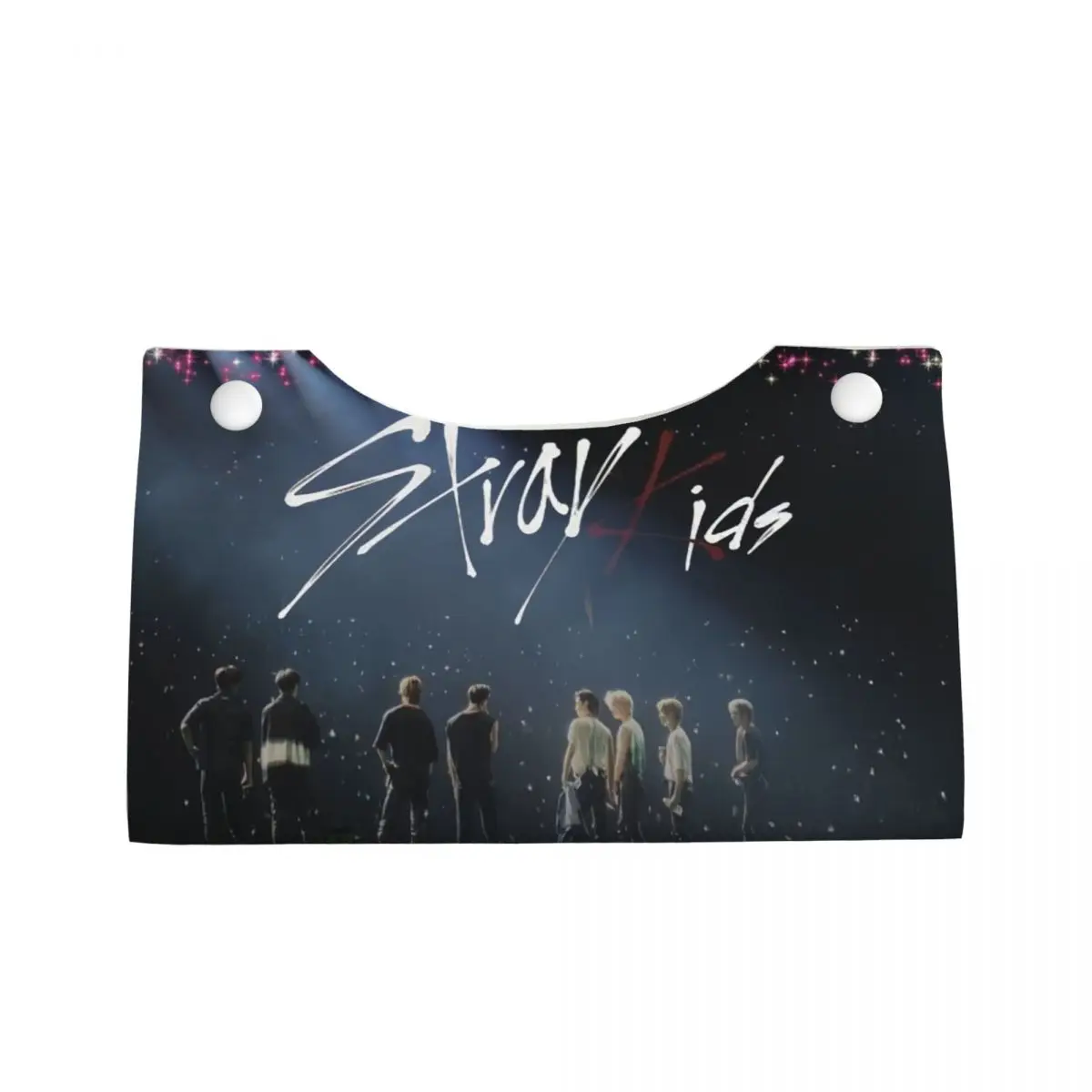 Custom Kpop Stray Kids Rock Fashion Tissue Box Cover PU Leather Rectangular TV program Facial Tissues Holder for Home