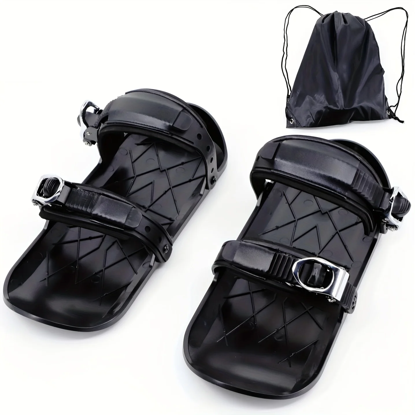 Mini Ski Skates Winter Portable Snowblades Skis Shoes Adjustable Short Snowskates Skiboards