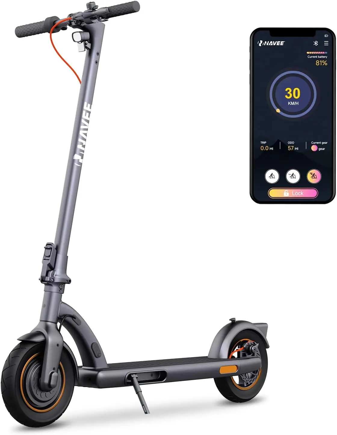 

Electric Scooter, Max 20 MPH & 25/40 Miles, 700W/1000W Max Power, 10" Pneumatic/Self-Sealing Tubeless Tire