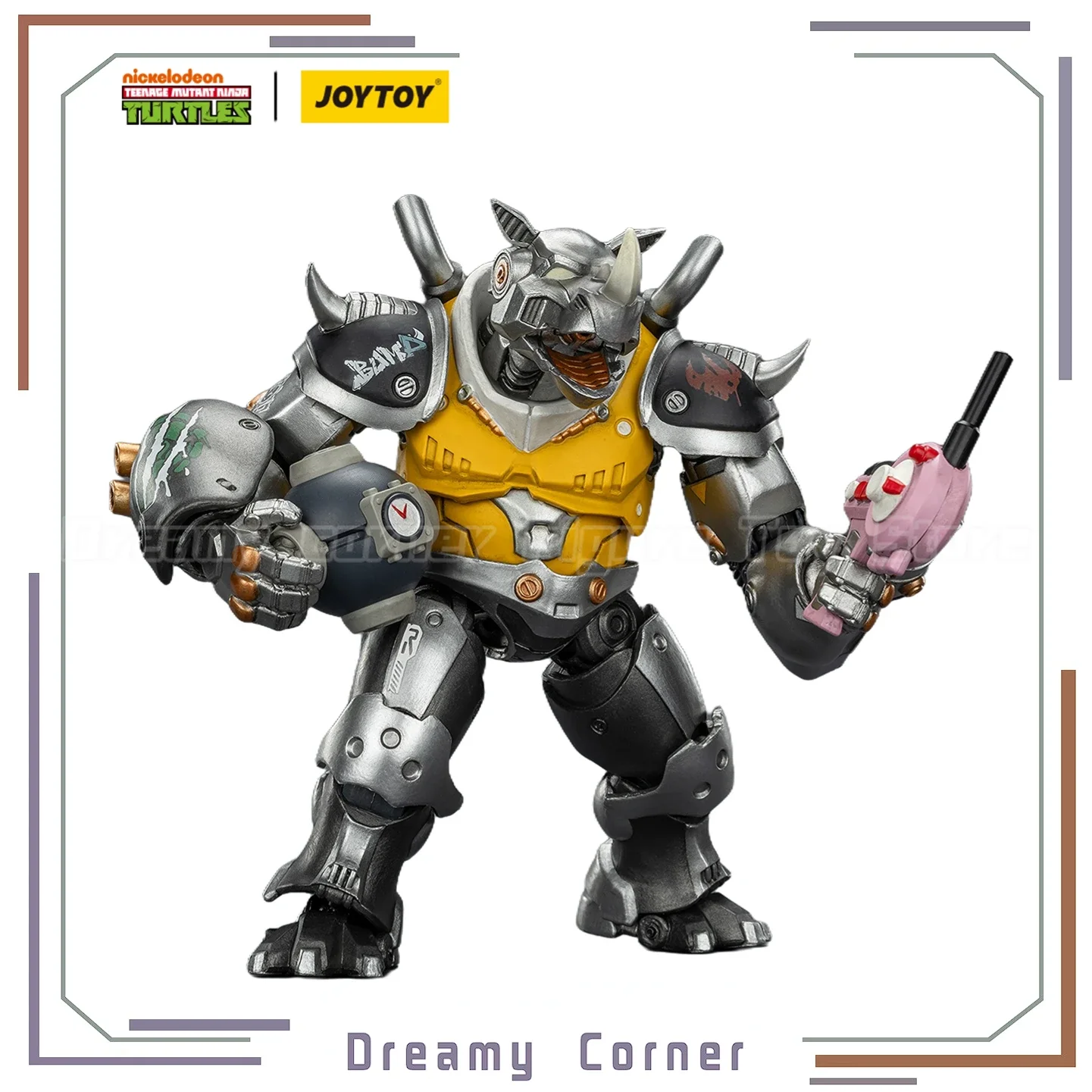 【En stock】 JOYTOY TMNT Mighty Rocksteady 1/18 Figurine de collection