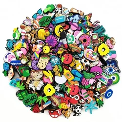 100 Pcs Cartoon Shoe Charms for Crocs Jibits Bubble Slides Sandals PVC Shoe Decorations Accessories For Teens