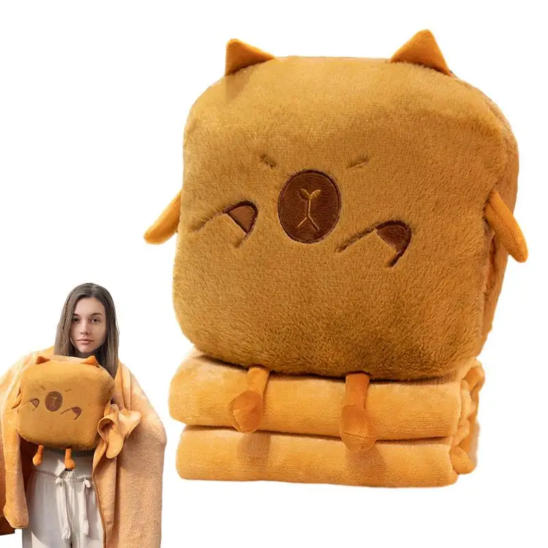 

Cartoon Throw Pillow Plush Capybara Cartoon Pillow Soft Throw Pillow Filled With PP Cotton For Sleeping Travelling Watching Tv