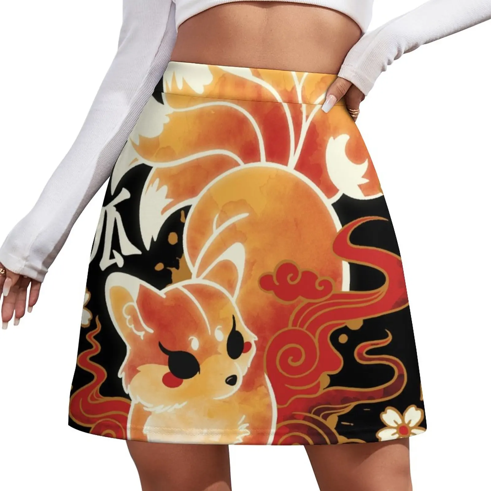 

Kitsune kawaii Mini Skirt Female clothing korean style clothes women 2023 Miniskirt girls skirt