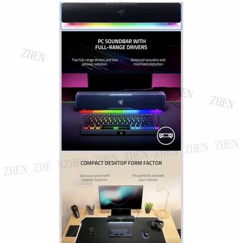 

Саундбар для ПК Y Razer Leviathan V2 X с полнодиапазонными драйверами — компактный дизайн RGB