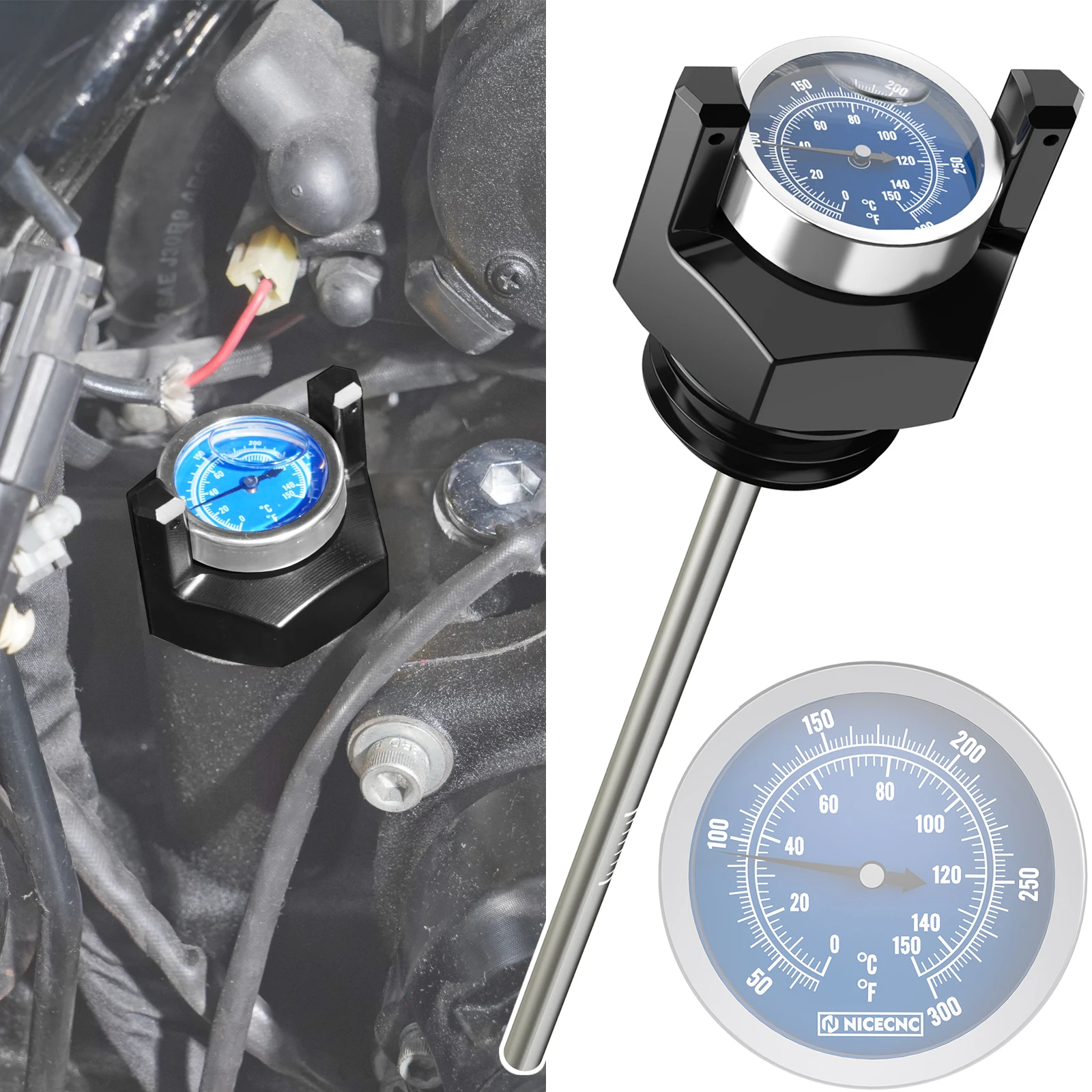 

For 2017-2024 Harley RG Road Glide Ultra Limited CVO/Street Glide FLHX Road King/Special Oil Dipstick Motorcycle Temper Gauge