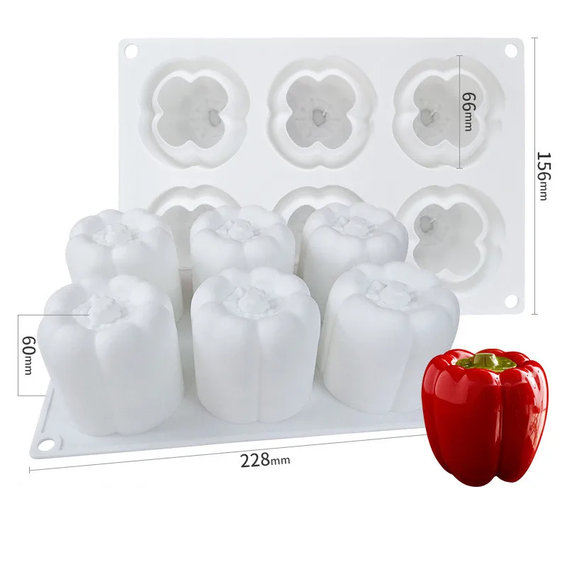 3D  Pepper Shape Candle Silicone Mold Chili Mousse Mold DIY Vegetable Chocolate Cake Ice Cream Aromatherapy Candle Making Mould