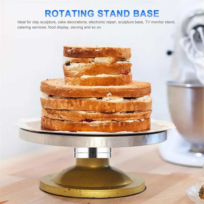 Cake Holder Baking Aluminum Cake Holder Dish With Covers Rotating Aluminum Cake Holder Dish With Covers Base Bearing Cake