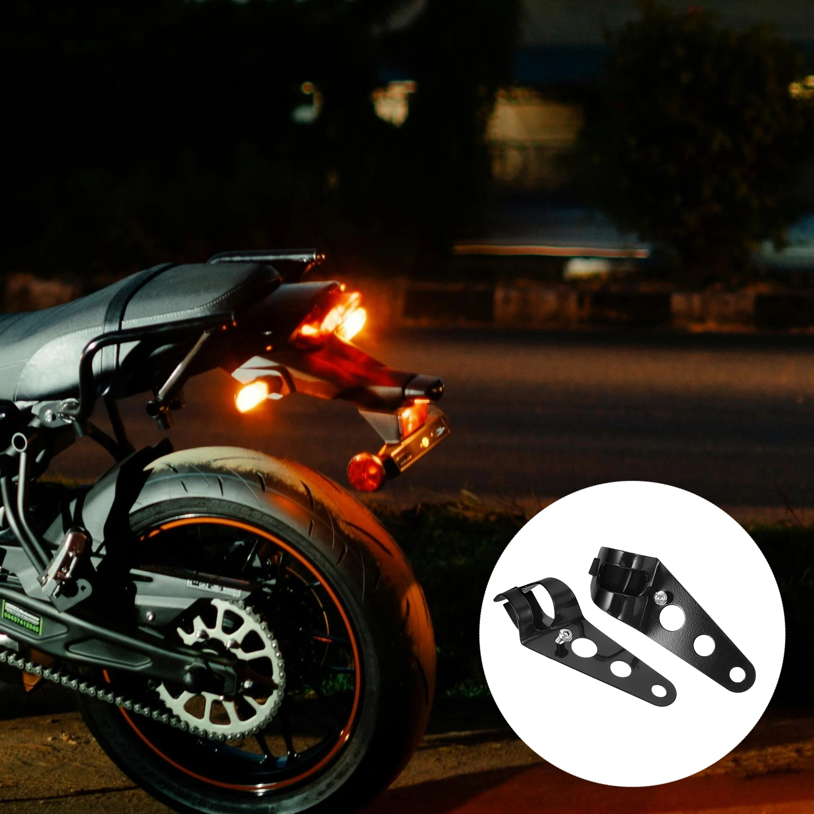 

2pcs Motorcycle Headlight Bracket Universal Aluminum Alloy Fork Mount Kit Small Bike Lamp Holder Light Mount Bracket