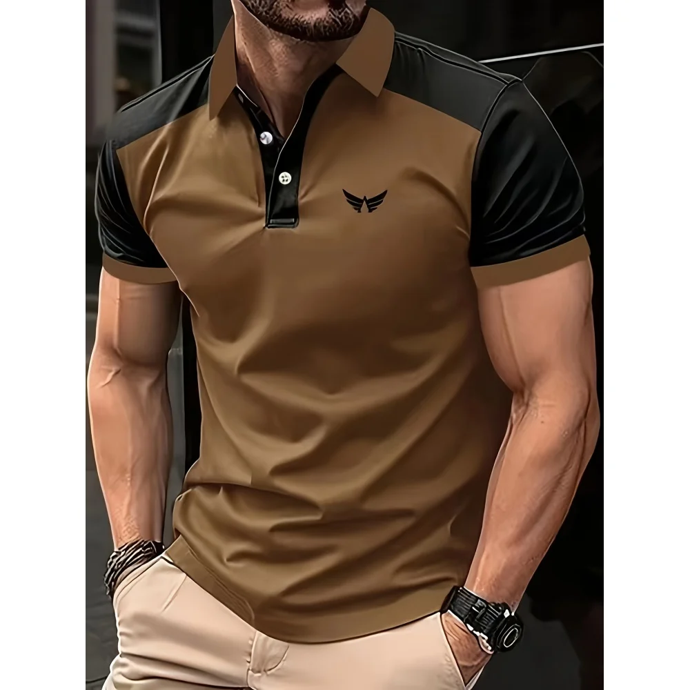 

Autumn Mature And Elegant Men's Polo Shirt 3D Printed Pattern Simple Casual Tops Fashion Street Wear Lapel Short Sleeve Shirt