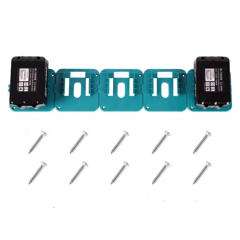 Supporto per batteria da 5 pezzi per Makita 18V Batteria agli ioni di litio Utensili Supporto per macchina Rack di stoccaggio Montaggio a parete per BL1860 BL1850 (senza batteria)