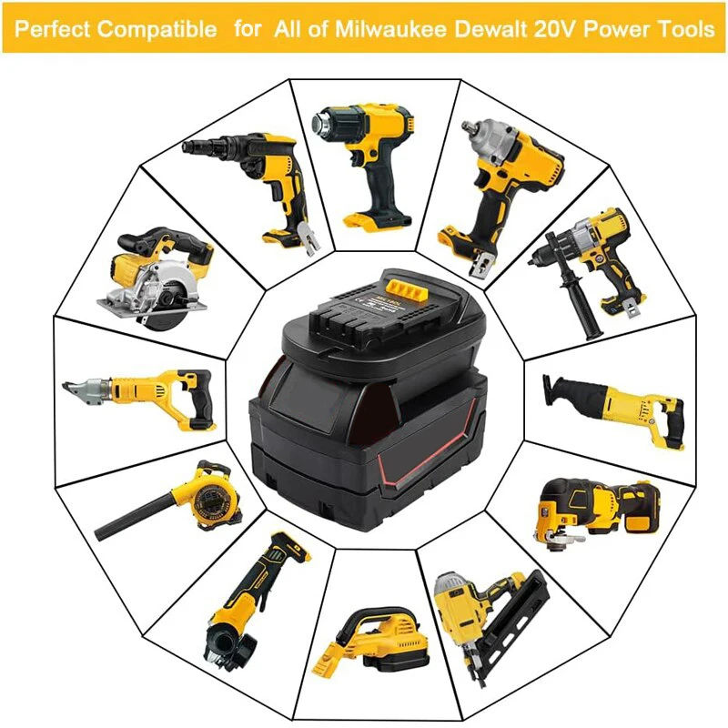Adattatore batteria MIL18DL per batteria agli ioni di litio Milwaukee 18V converti per accessori per utensili elettrici Dewalt 18V 20V