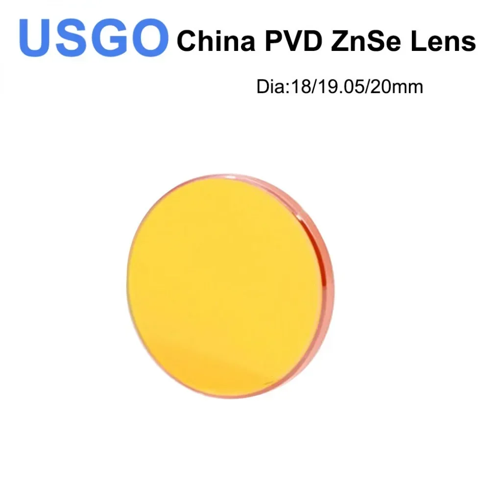 USGO China PVD CO2 ZnSe Focus Lens Dia.18 19.05 20 mm FL38.1 50.8 63.5 101.6 127mm 1.5-4