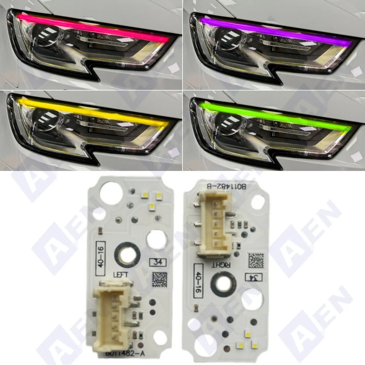 

Дневные ходовые огни без RGB, светодиодная плата DRL 90070222 для 2017 2018 AUDI A3 S3 RS3, ксеноновая фара 90070223 Белый Синий Красный