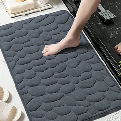 Home Cobblestone Embossed Door Carpet Door Mat Bathroom Simple Wind Absorbent Foot Mat Bathroom Non-slip Mat Floor Mat