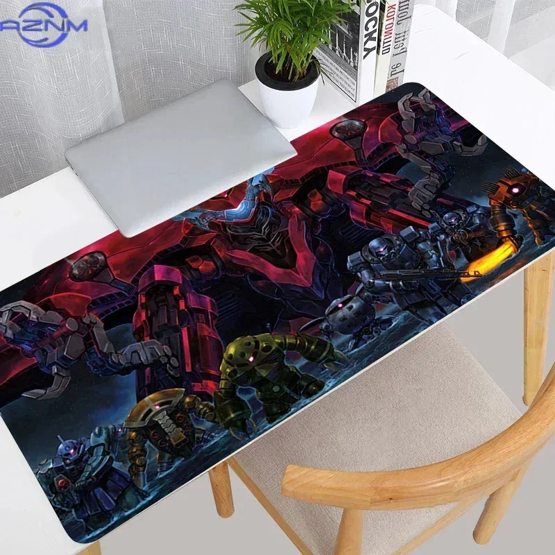 Anime Red Mecha Robot Starry Space Battle Background Print Mouse Pad, Rubber Non-Slip Base, Smooth Surface for Gaming and Office