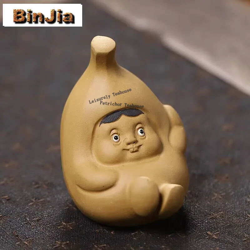 

Biomimetic Banana Yixing Purple Sand Tea Pet Fruit Girl Tea Play Figurine Can Raise Sculpture Toys Decoration Accessories Craft